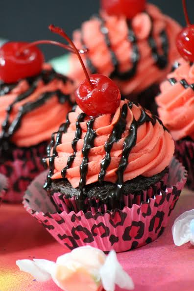 chocolate cherry cupcake